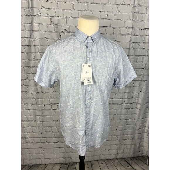 NEW Denim & Flower Mens SZ L Short Sleeve Button Down Shirt Palm Tree Print - Picture 3 of 9